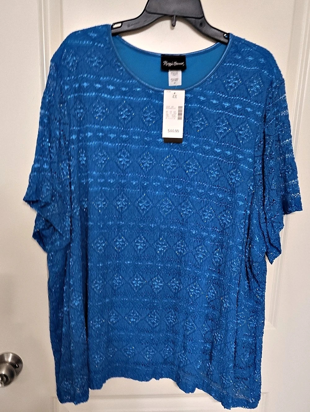 Maggie Barnes Women's Blue Geometric Tunic 4X NWT